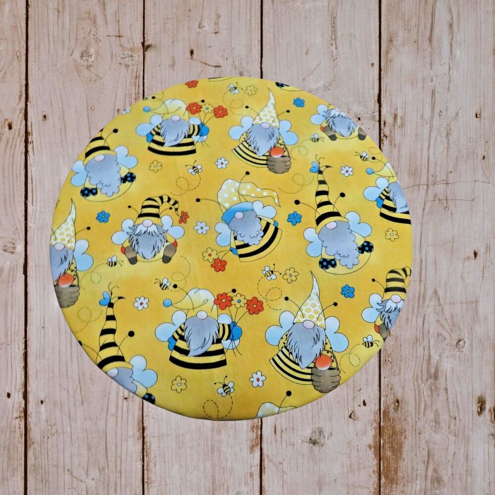 Kitchenaid Mixer Bowl Cover, Reversible Sunflowers and Bee Gnomes